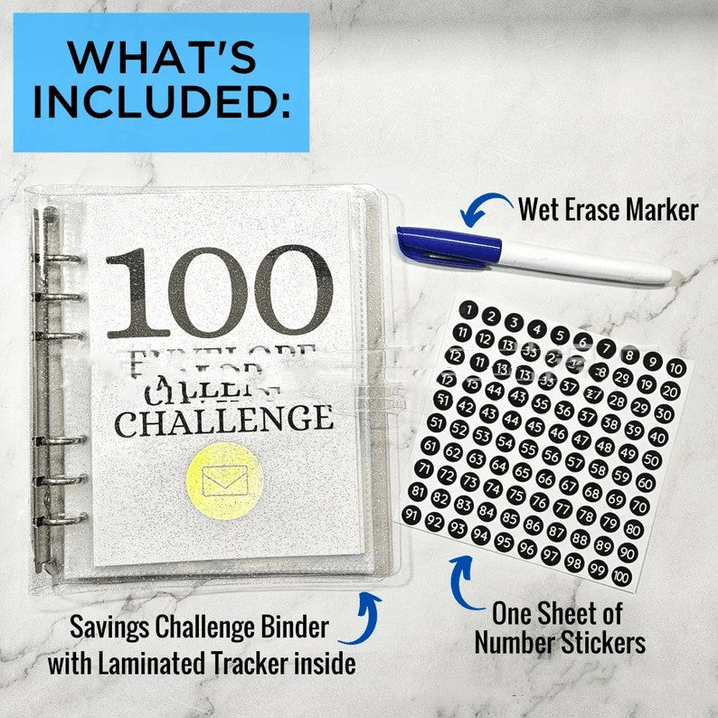 100 Envelope Savings Challenge Loose-leaf Binder